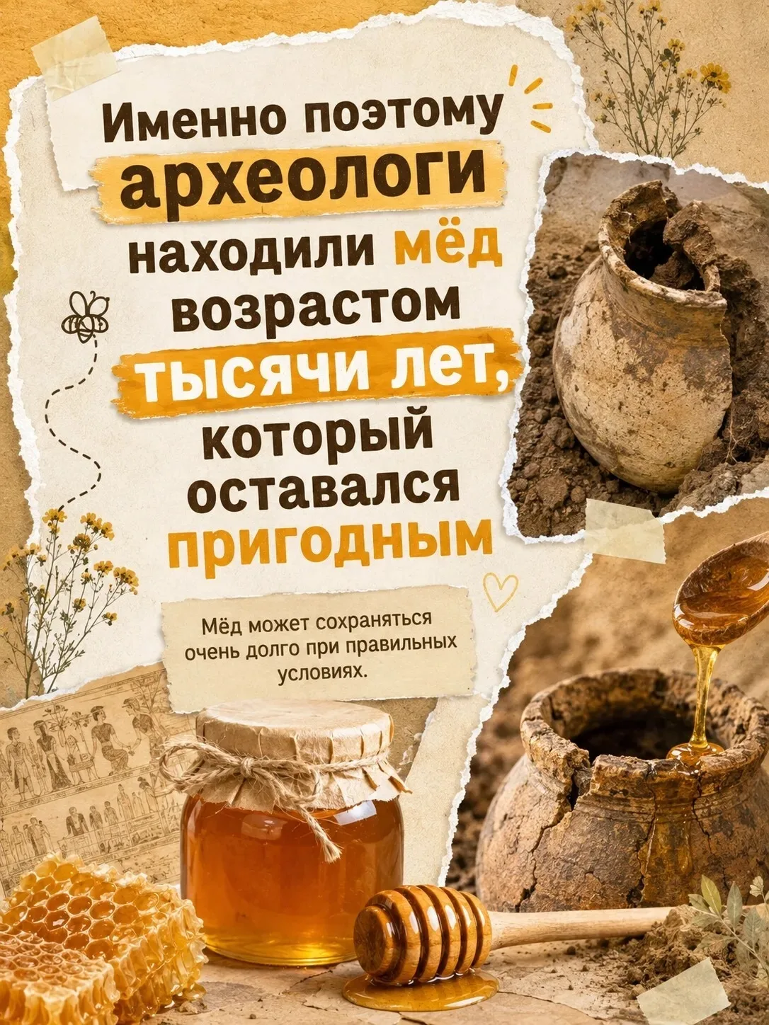 Интересный факт: правда ли, что мёд никогда не портится?