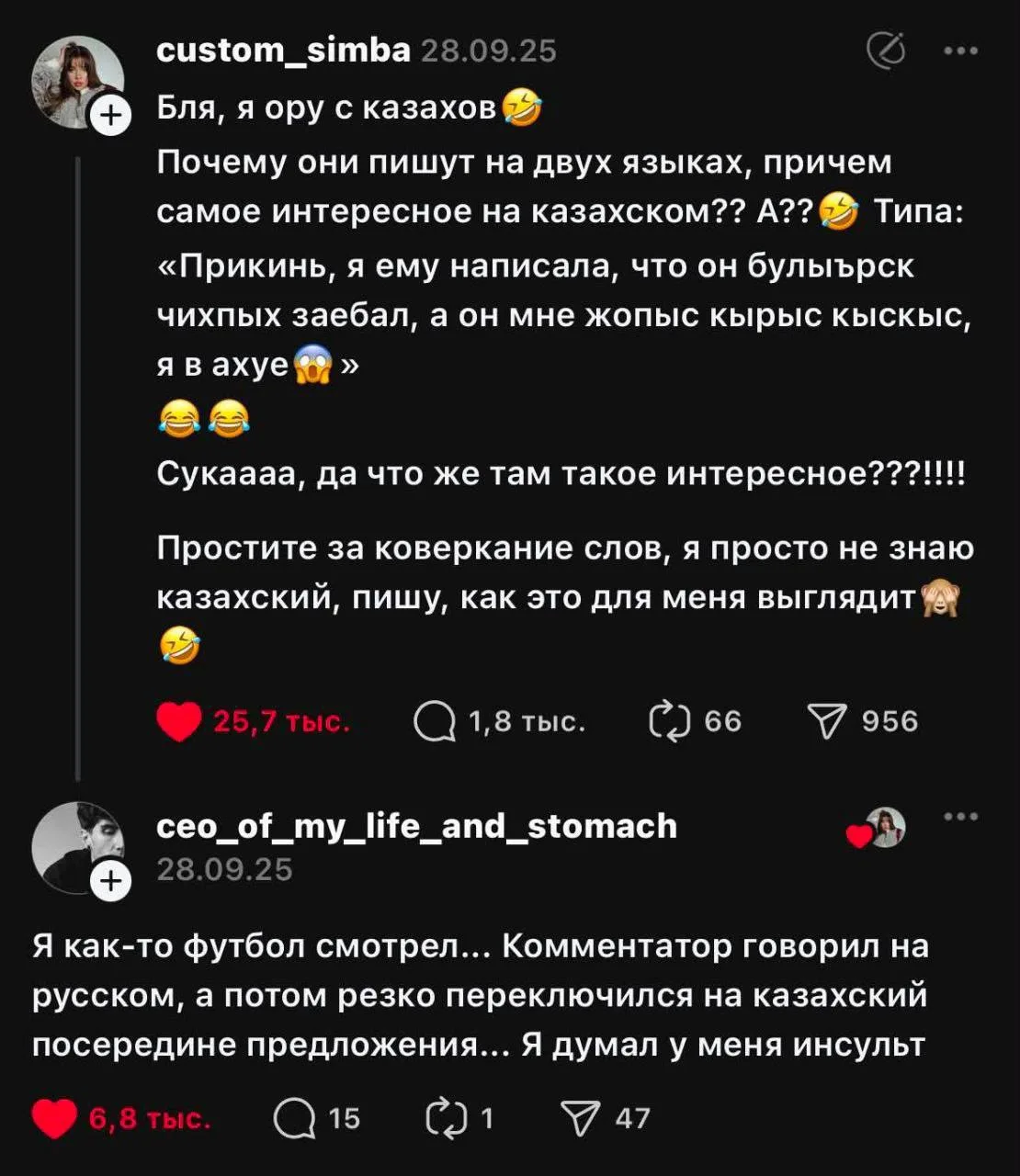 Причем это всегда заучит как DLC к русскоязычному посту: первые две строчки ты ещё чита...