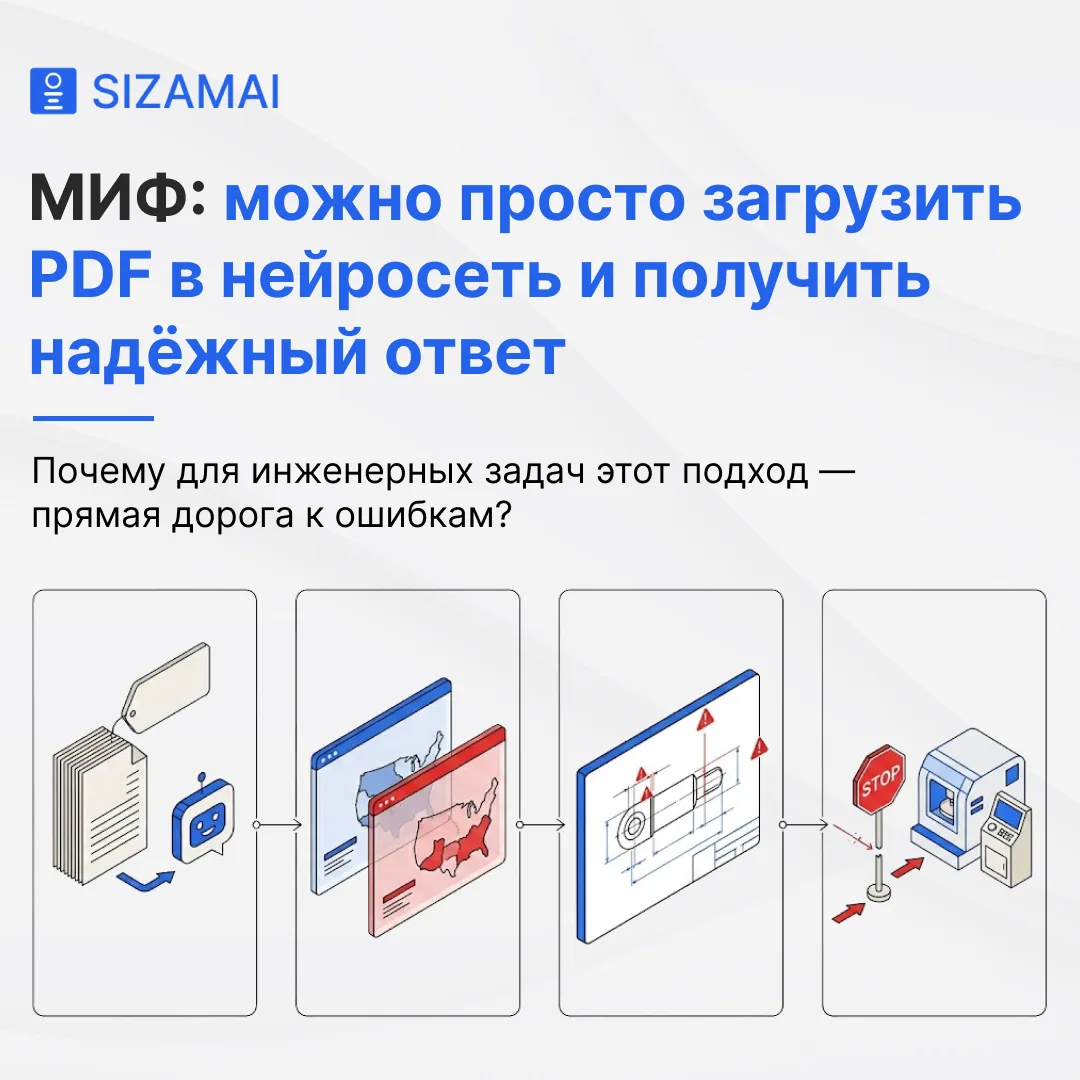 ❌ Миф: можно просто загрузить PDF со стандартом в обычную нейросеть и получить надёжный...