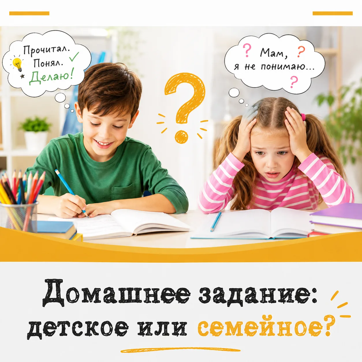 Есть дети, которые открывают домашнее задание и просто начинают делать.