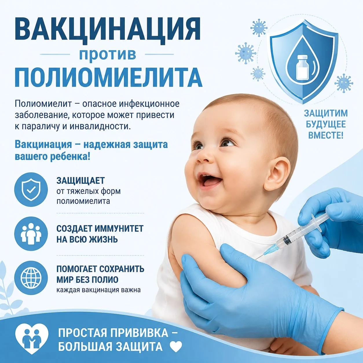 Памятка по вакцинации против полиомиелита 🦠💉