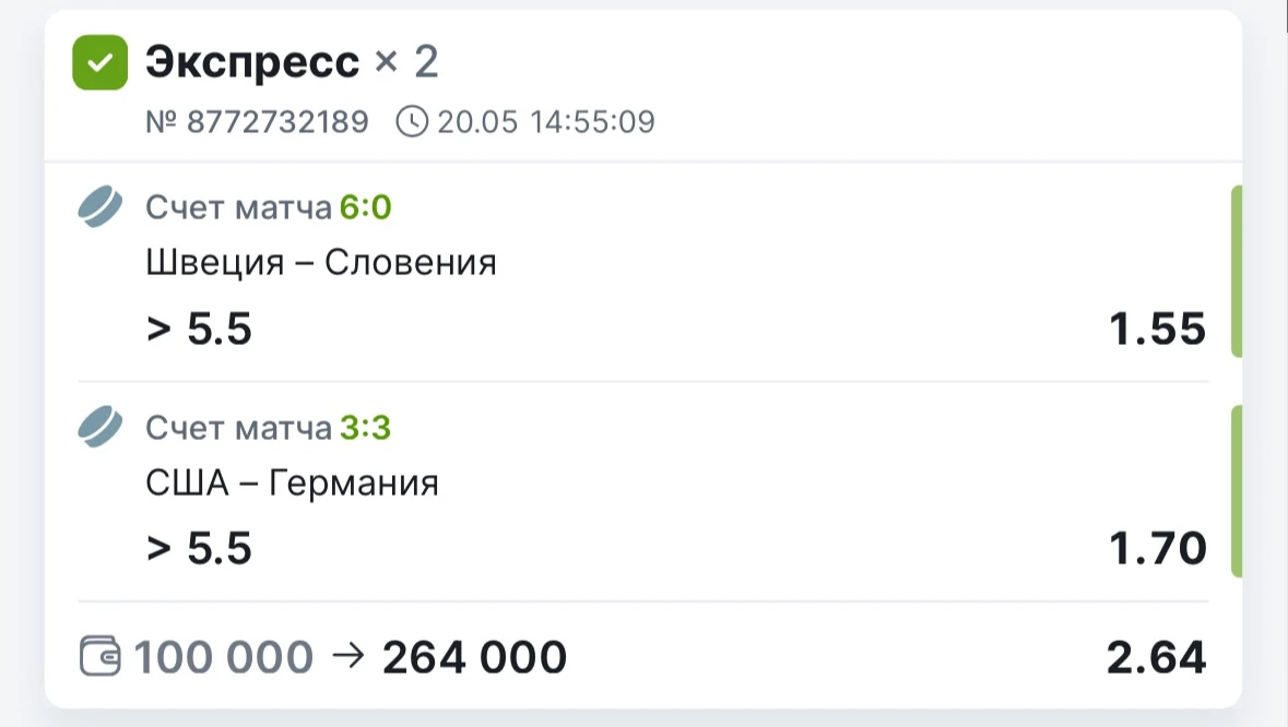 Всех приветствую!   ✅ Забираем победу по платному экспрессу 2.64  Оба матча уверенно сыграли. Швеция