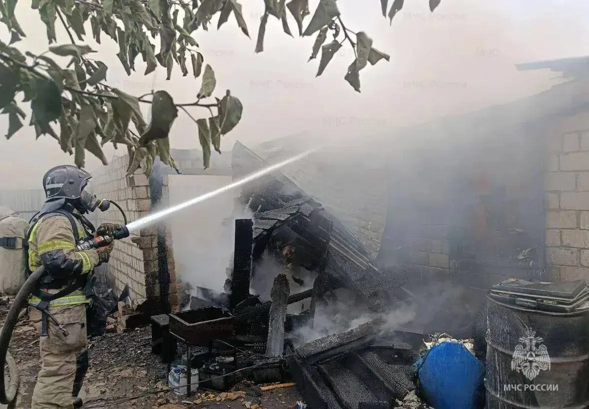 🔶 В Ливнах пожарные спасли скот из горящей постройки