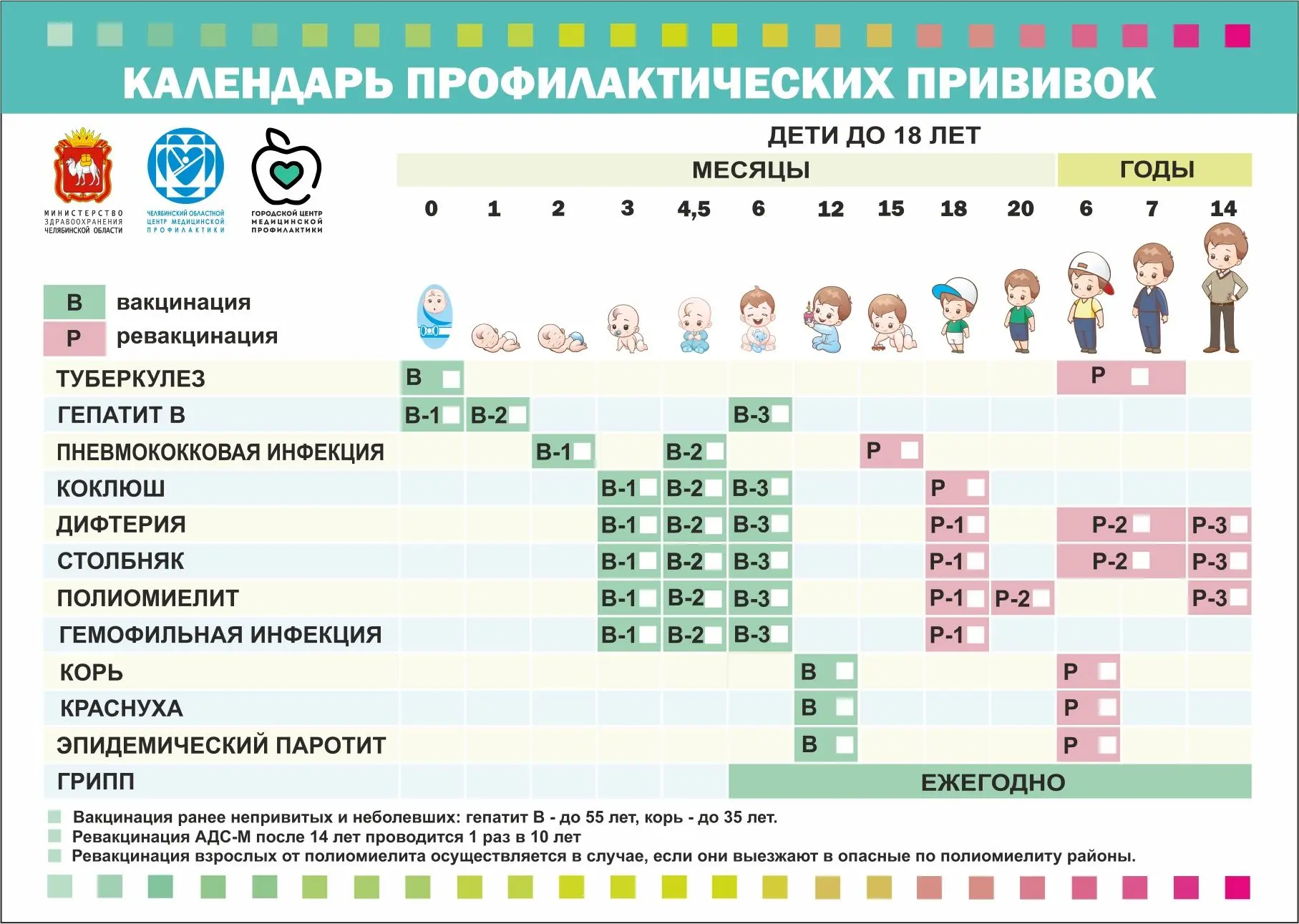 Национальный календарь прививок создан для определения времени, в которое нужно вакцини...