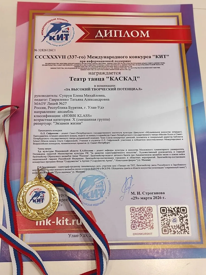 🏆 Триумф театра танца «Каскад»!   29 марта прошел Международный конкурс "КИТ" при информационной под