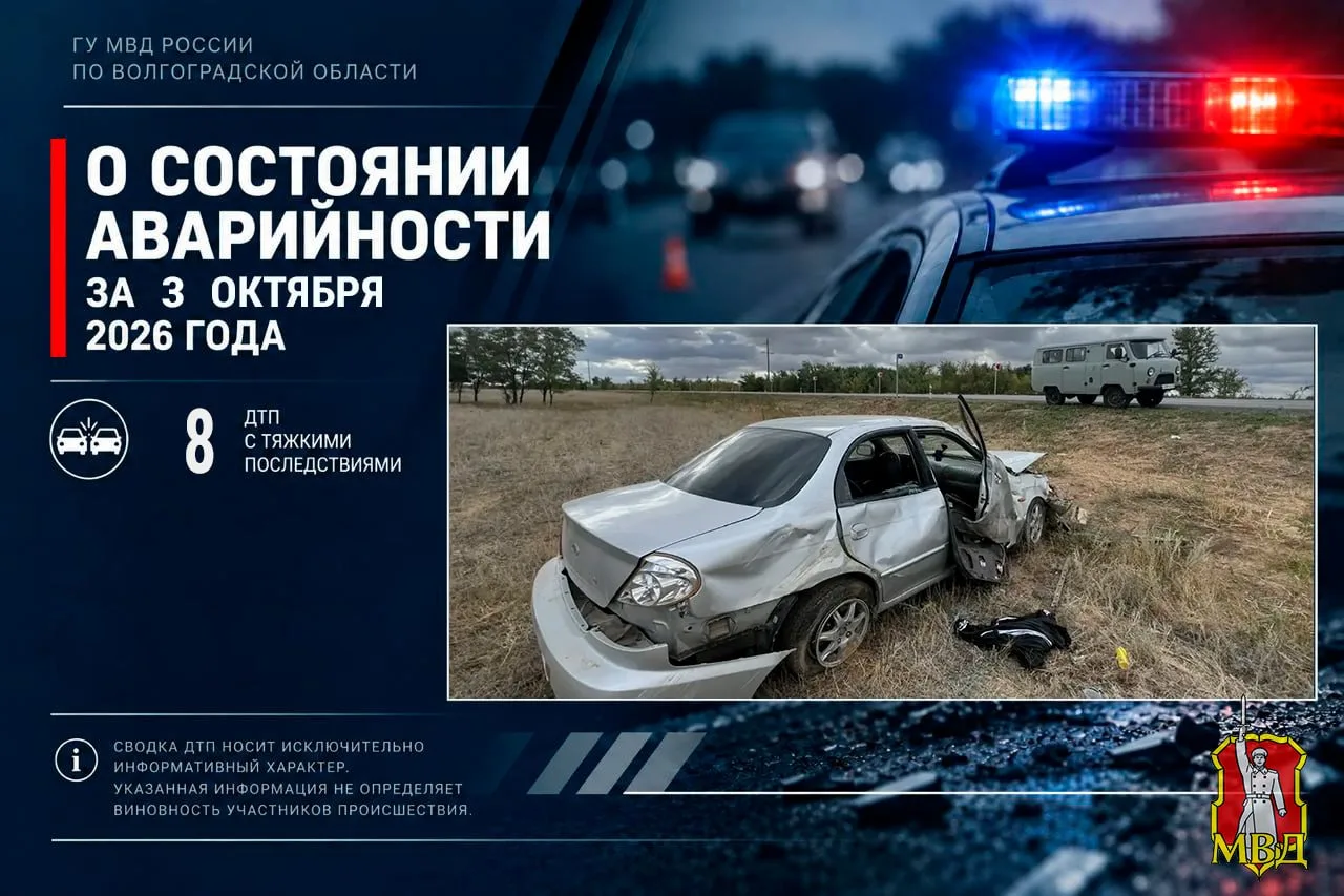 За прошедшие сутки в Волгоградской области зарегистрировано 8 дорожно-транспортных прои...