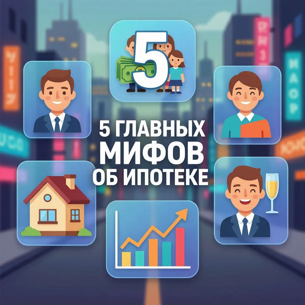 ✅ Пять главных мифов об ипотеке
 
Мы взяли во внимание 5 главных мифов об ипотеке, которые мешают ею