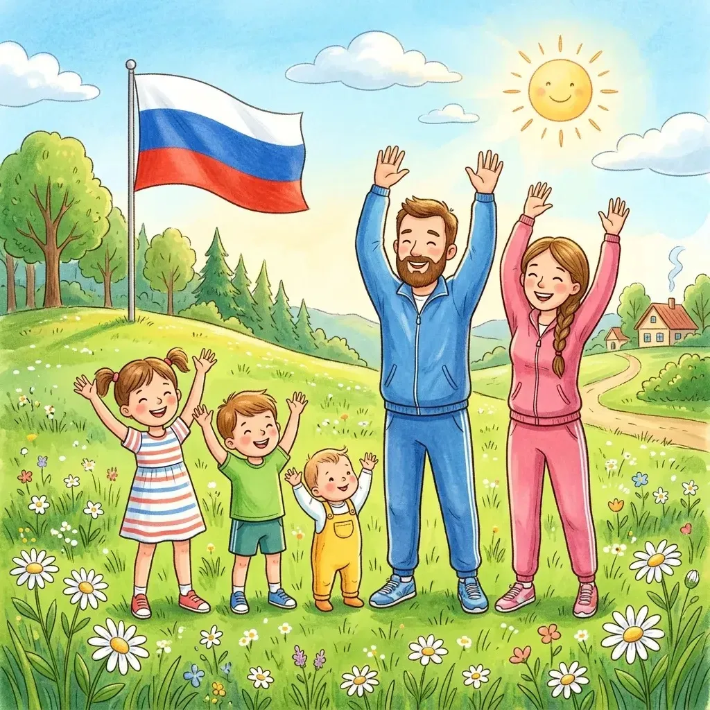 Друзья, делюсь зарядкой «Дружная семья».