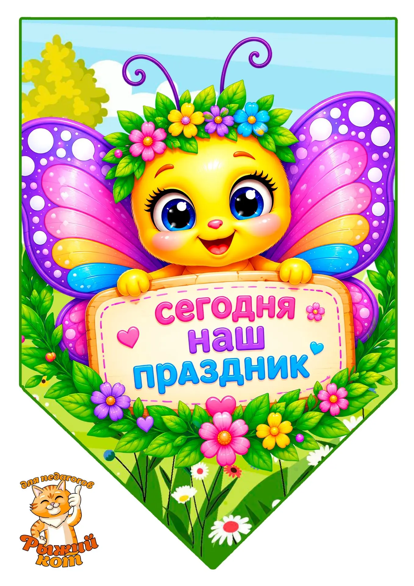 😍БЕСПЛАТНО😍 Красивые флажки для оформления ко дню Бабочек. Сохраняйте полезный материал и спасибо 