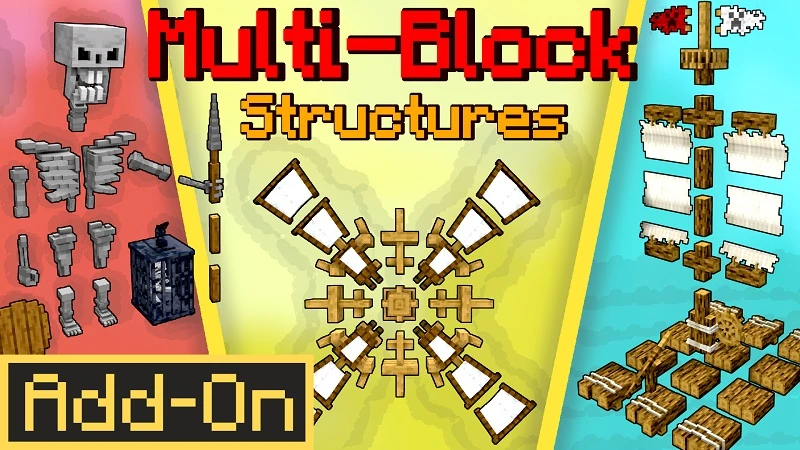 Add-on "Multi Block Structures"
Мод Multi Block Structures добавляет в игру здания и украшения, кото