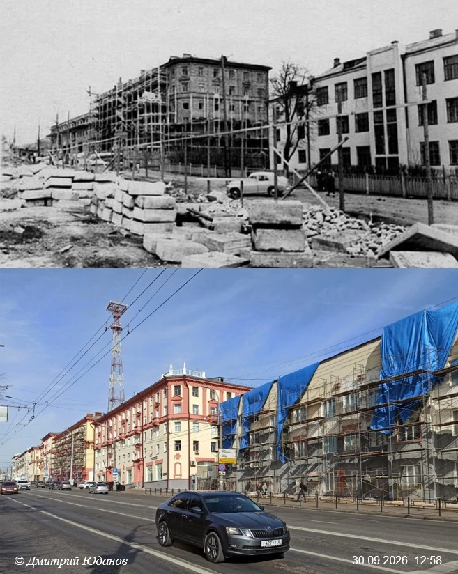 ПРОГУЛКИ ПО СТАРОМУ ИЖЕВСКУ. Было-стало. Жилые дома Пушкинская, 202 и 204. Школа №30. 1...