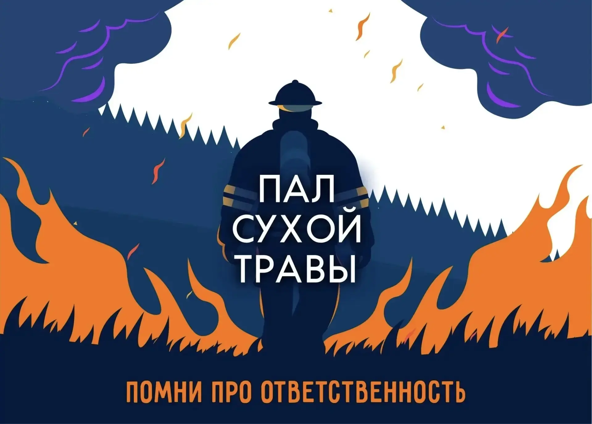 ‼️ Пал сухой травы - помни про ответственность!