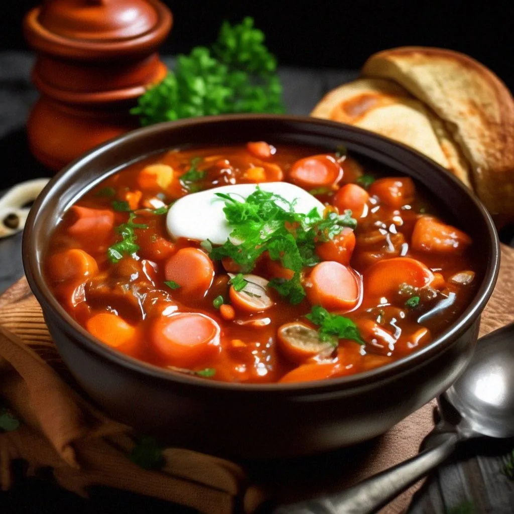 Солянка с сосисками