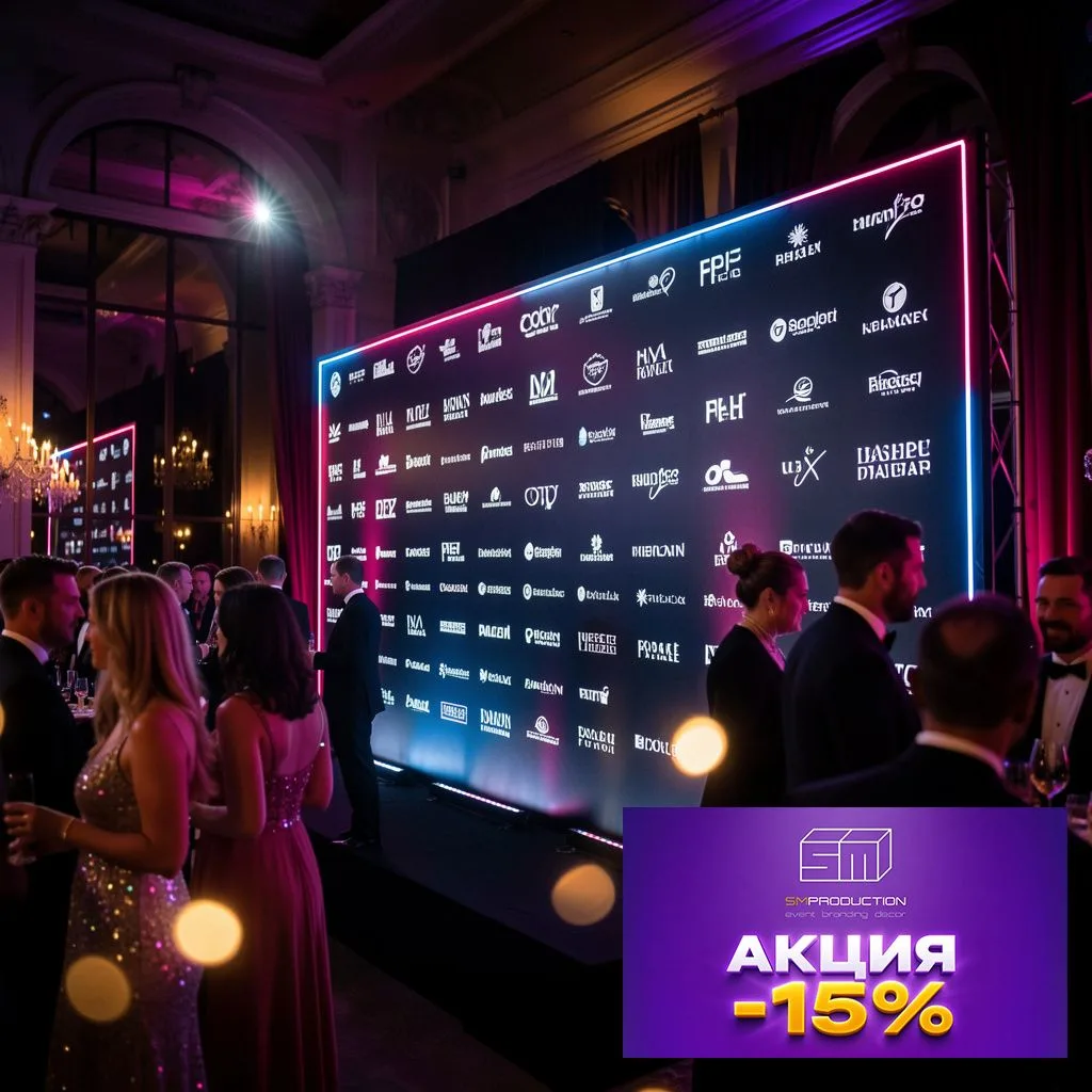 АКЦИЯ️ -15% на изготовление фотозоны и Press Wall под ключ в Москве и СПб!