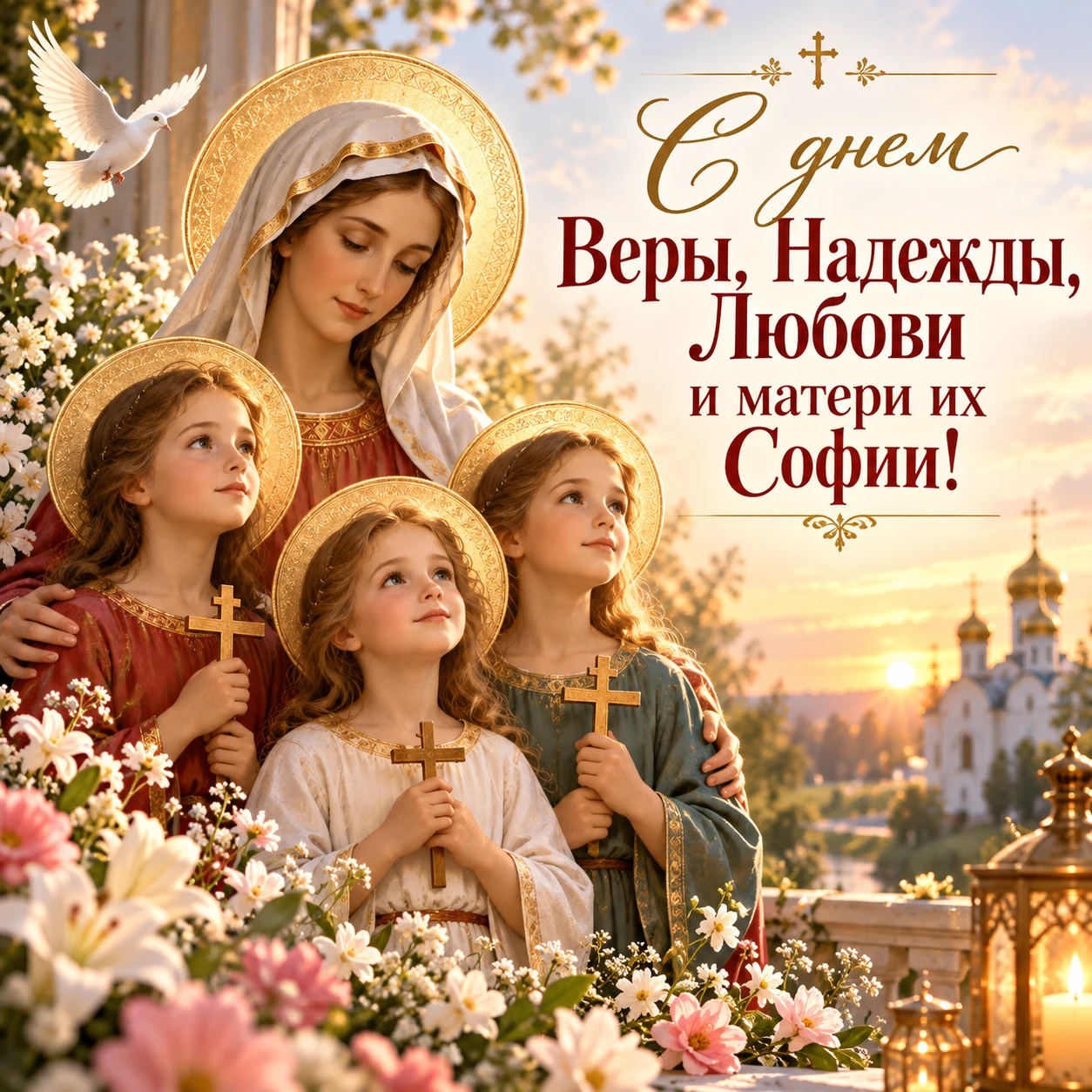 Сегодня Православная Церковь вспоминает святых мучениц Веру, Надежду, Любовь и их мать ...