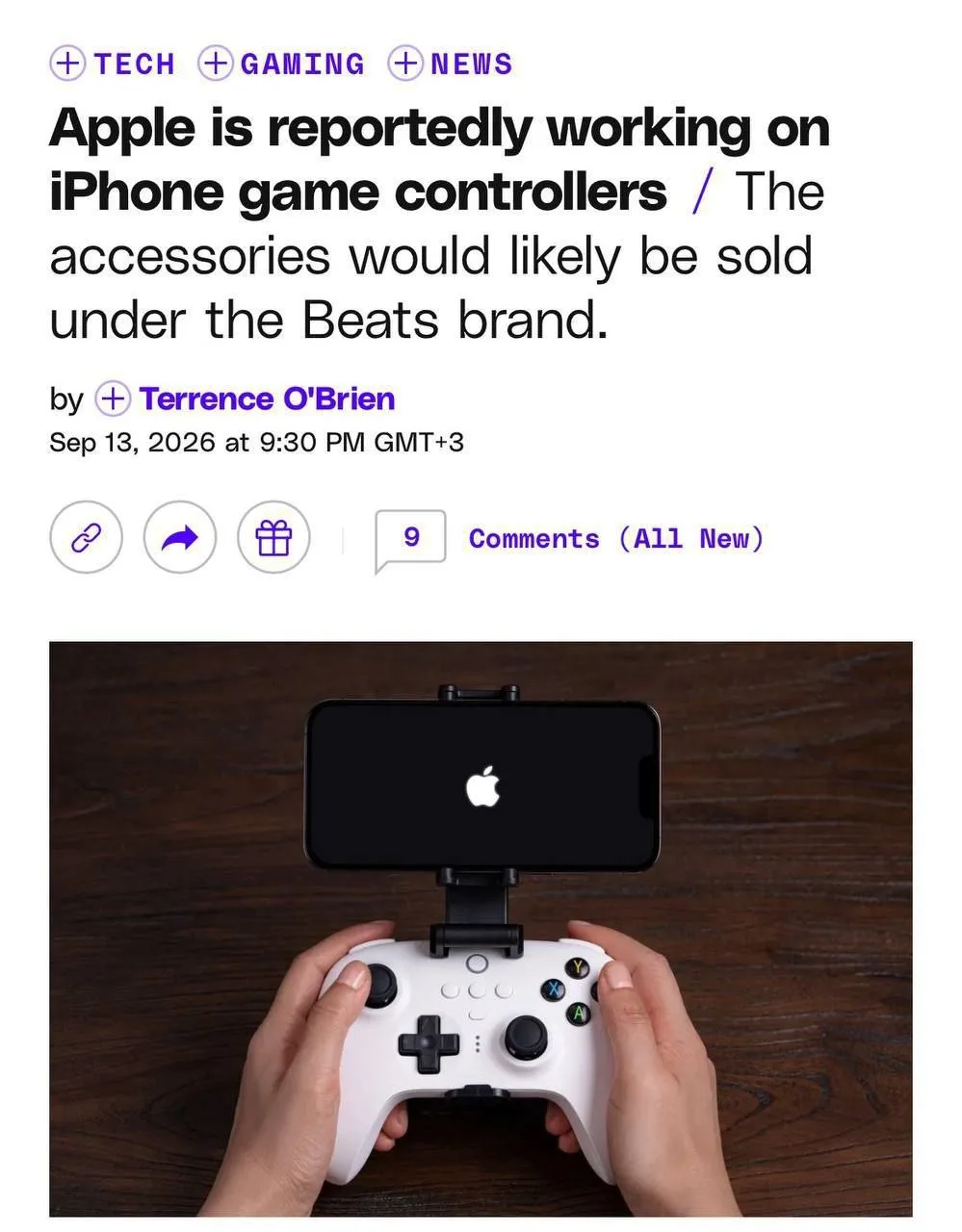 Apple готовит собственный геймпад для iPhone — разработка идёт уже больше года. В коде ...