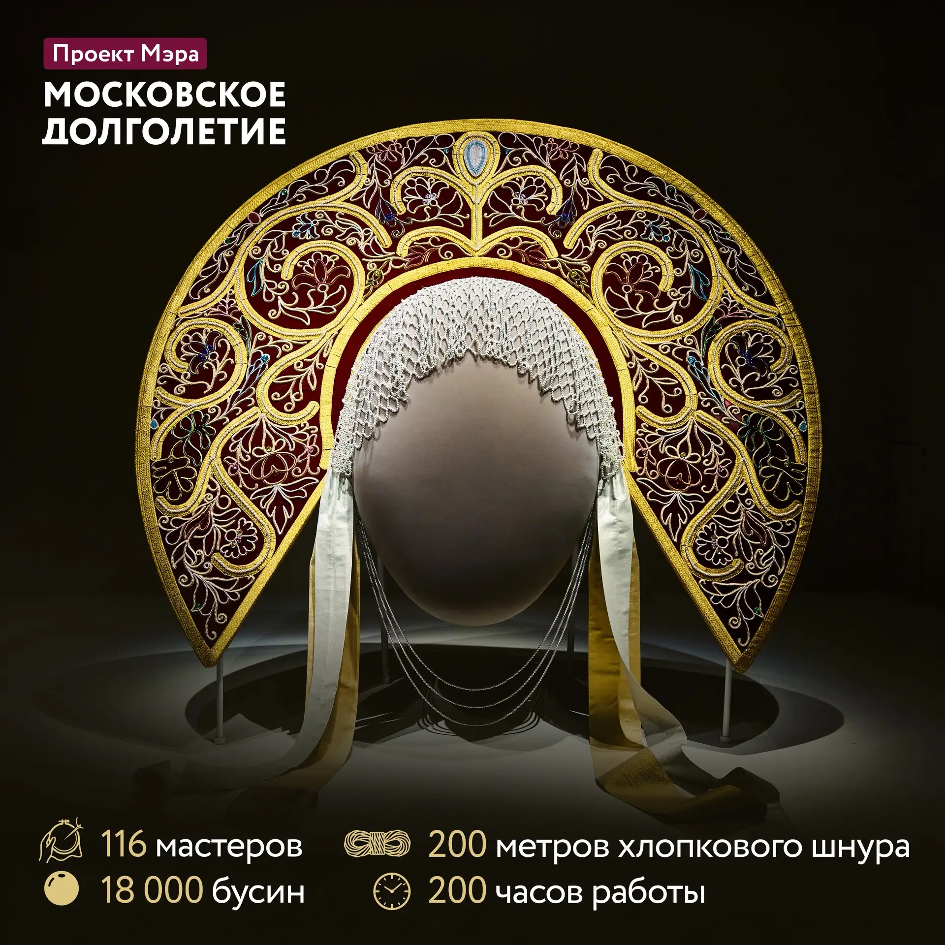 🤔 Из чего же сделан наш «Царь-кокошник»?   Пока арт-инсталляция от мастеров «Московского долголетия»