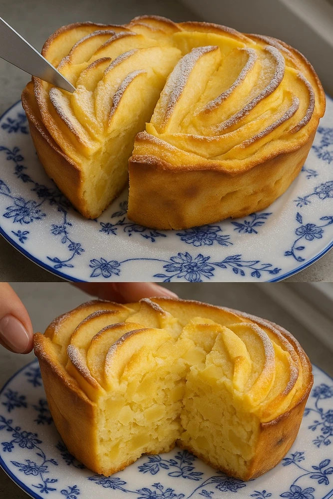 Творожная шарлотка с яблоками
