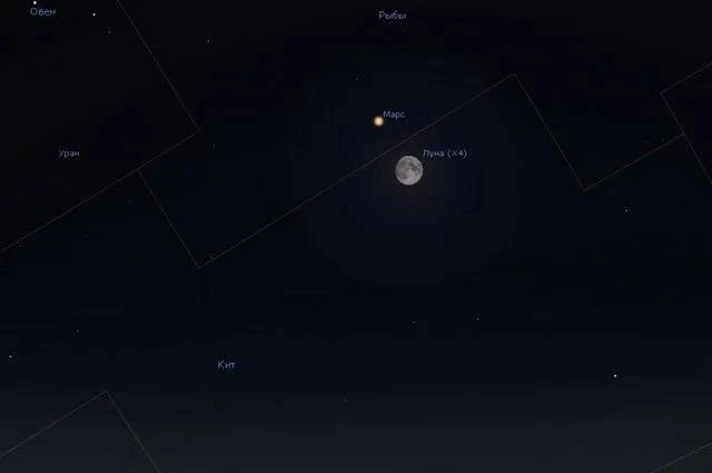 🌙🔭 Жители Татарстана смогут увидеть сближение Луны и Марса 6 сентября: максимальная ф...