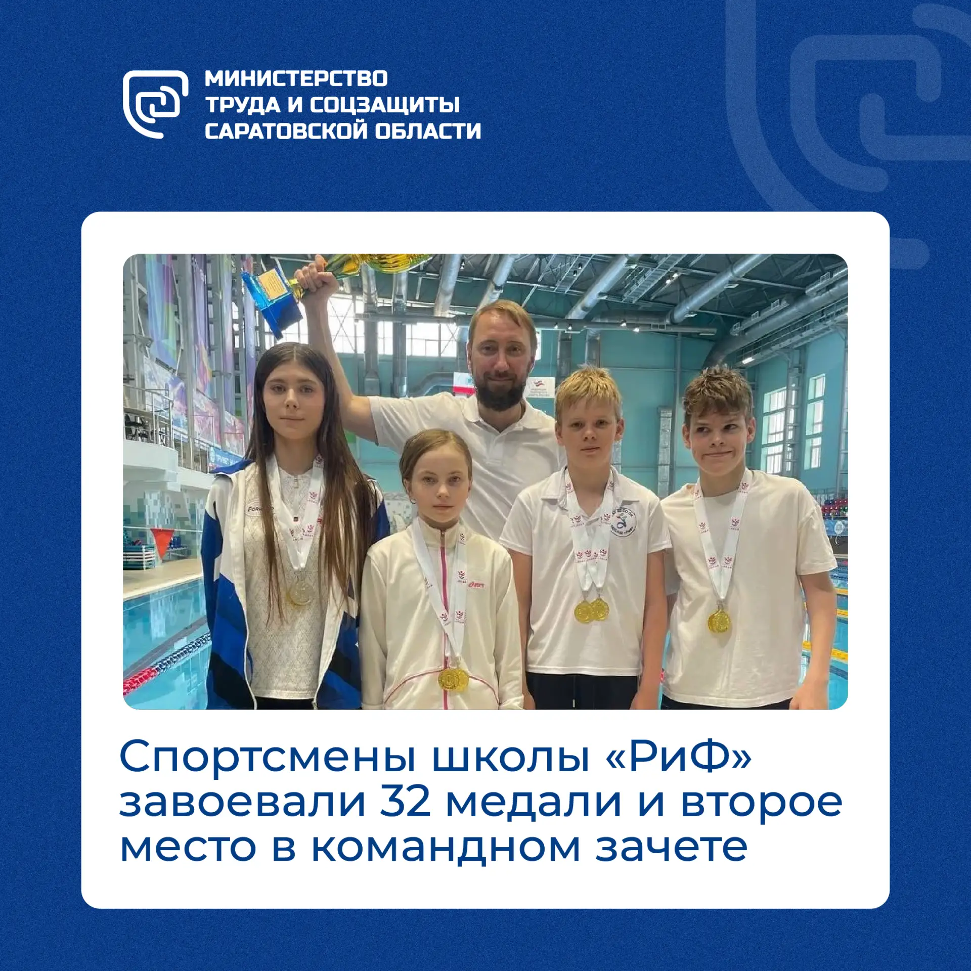 🤩Юные рифовцы завоевали 32 медали на всероссийских соревнованиях по плаванию.

🇷🇺В Саратове завер
