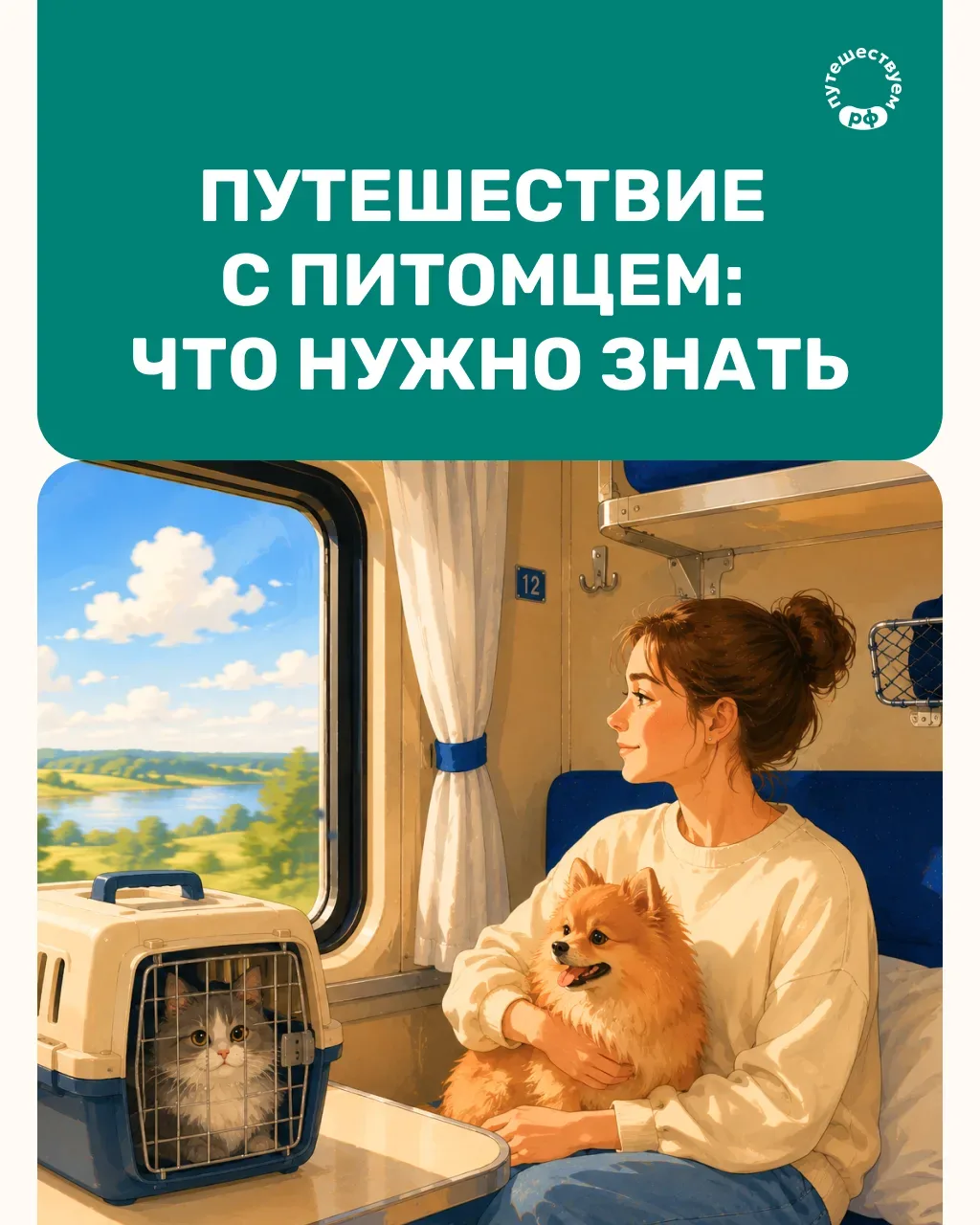 Собрались в путешествие на железнодорожном транспорте с собакой или кошкой? Главное — з...