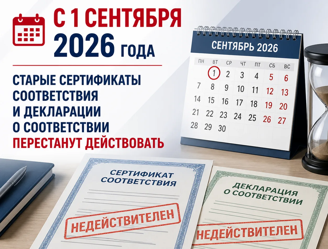 📌 С 1 сентября 2026 года старые сертификаты соответствия и декларации о соответствии п...