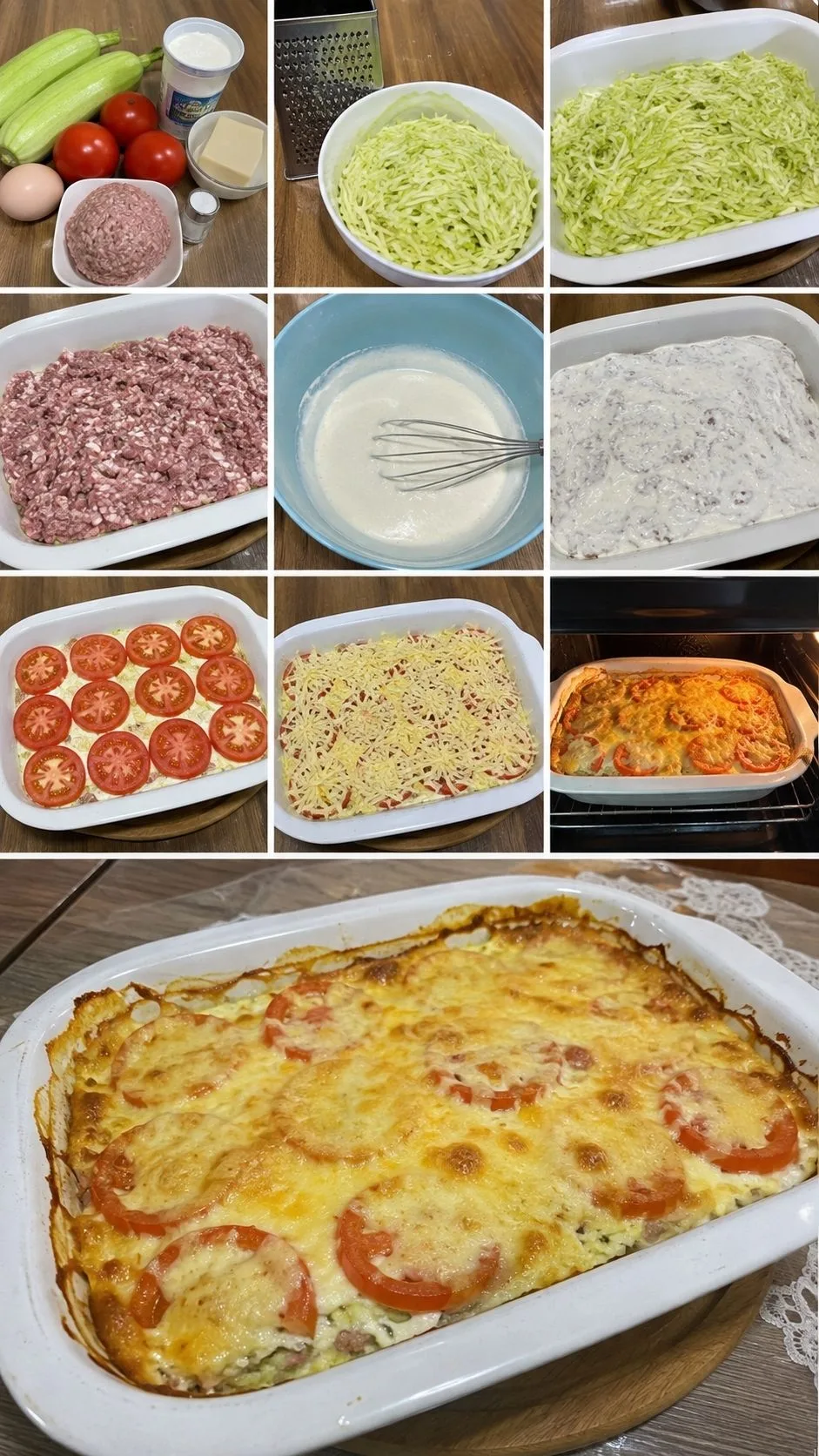 Запеканка из кабачков с фаршем