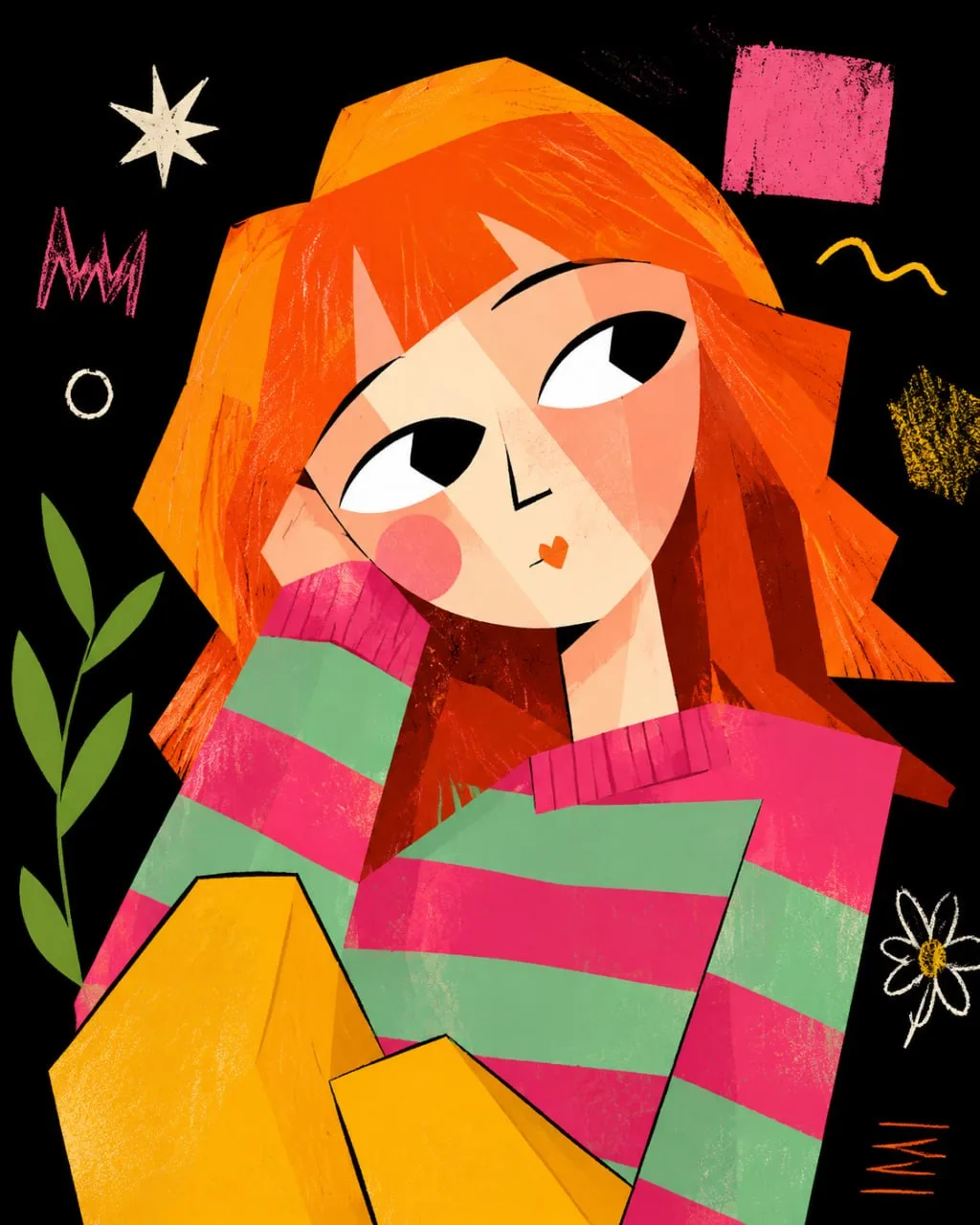 Изображения в стиле Пикассо

Create a cute neo-expressionist cubist minimal vector portrait illustra
