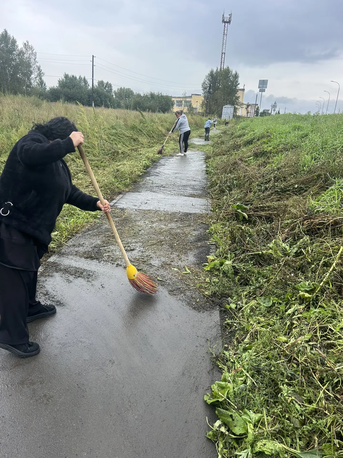 «В рамках субботника проведена уборка территории за пределами школьного участка. Выполн...
