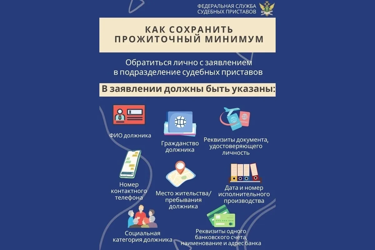Граждане-должники могут подать заявление о сохранении прожиточного минимума и неприкосн...