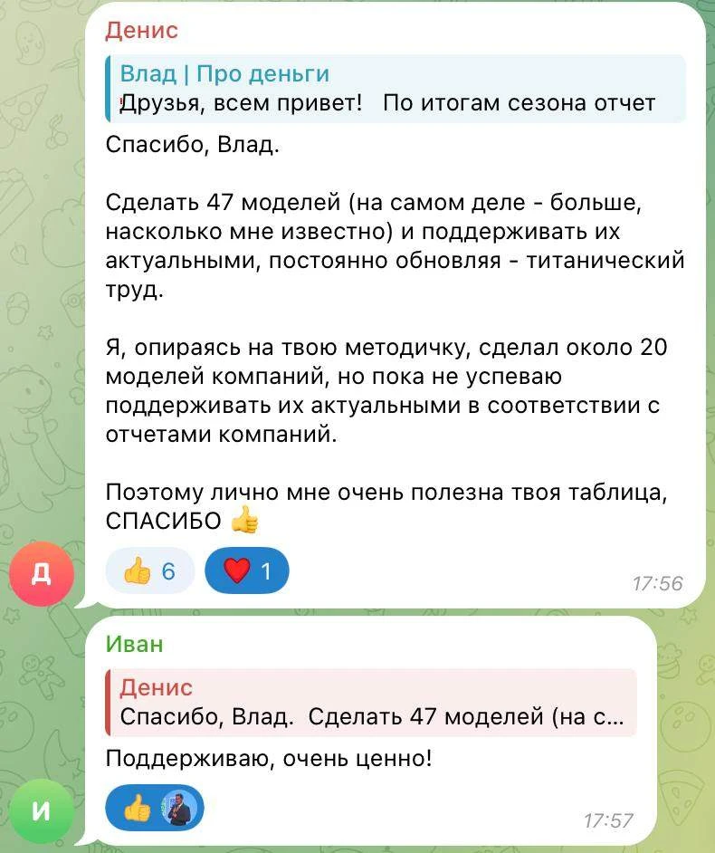 По вашим отзывам вижу, что многие из вас используют таблицу потенциалов при отборе компаний в портфе