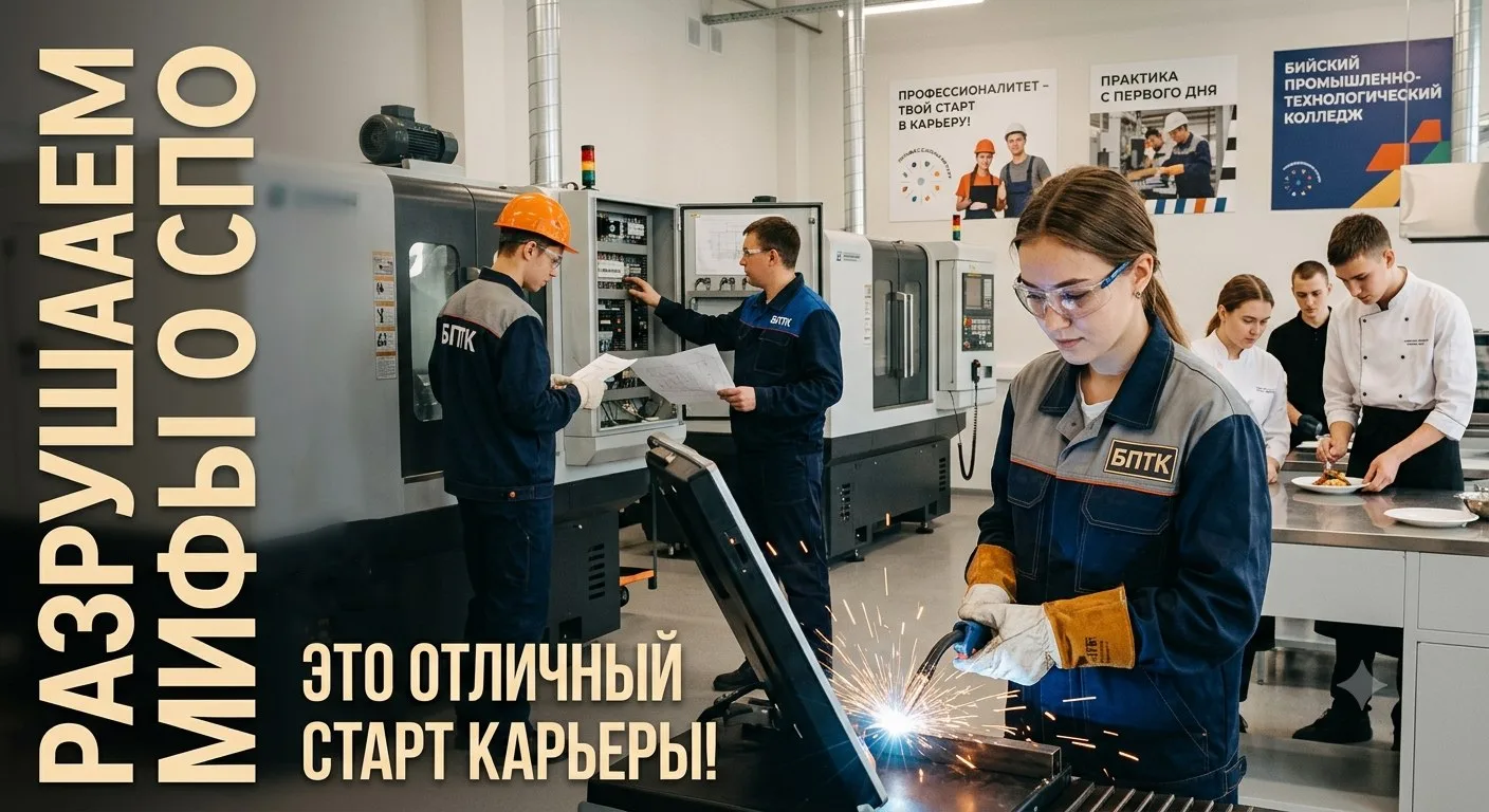 💥 Разрушаем мифы о СПО: почему это отличный старт для карьеры? 🎓

Думаете, что колледж — это «план