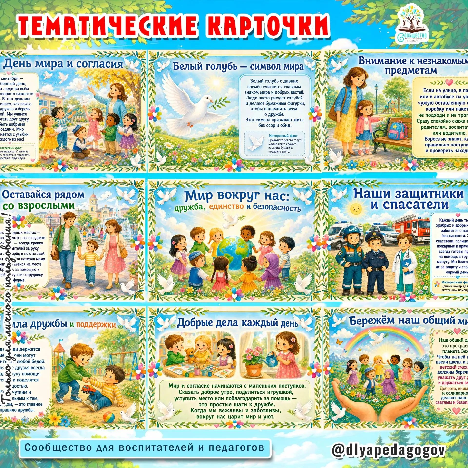 Новинка 🕊 Тематические карточки к 3 сентября —
