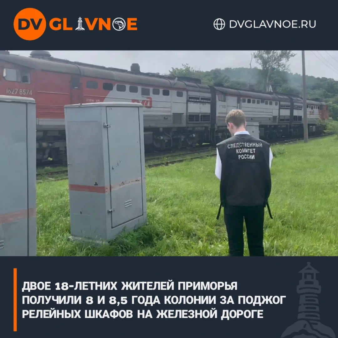 Суд в Приморье отправил двух 18-летних поджигателей релейных шкафов на 8 и 8,5 года кол...
