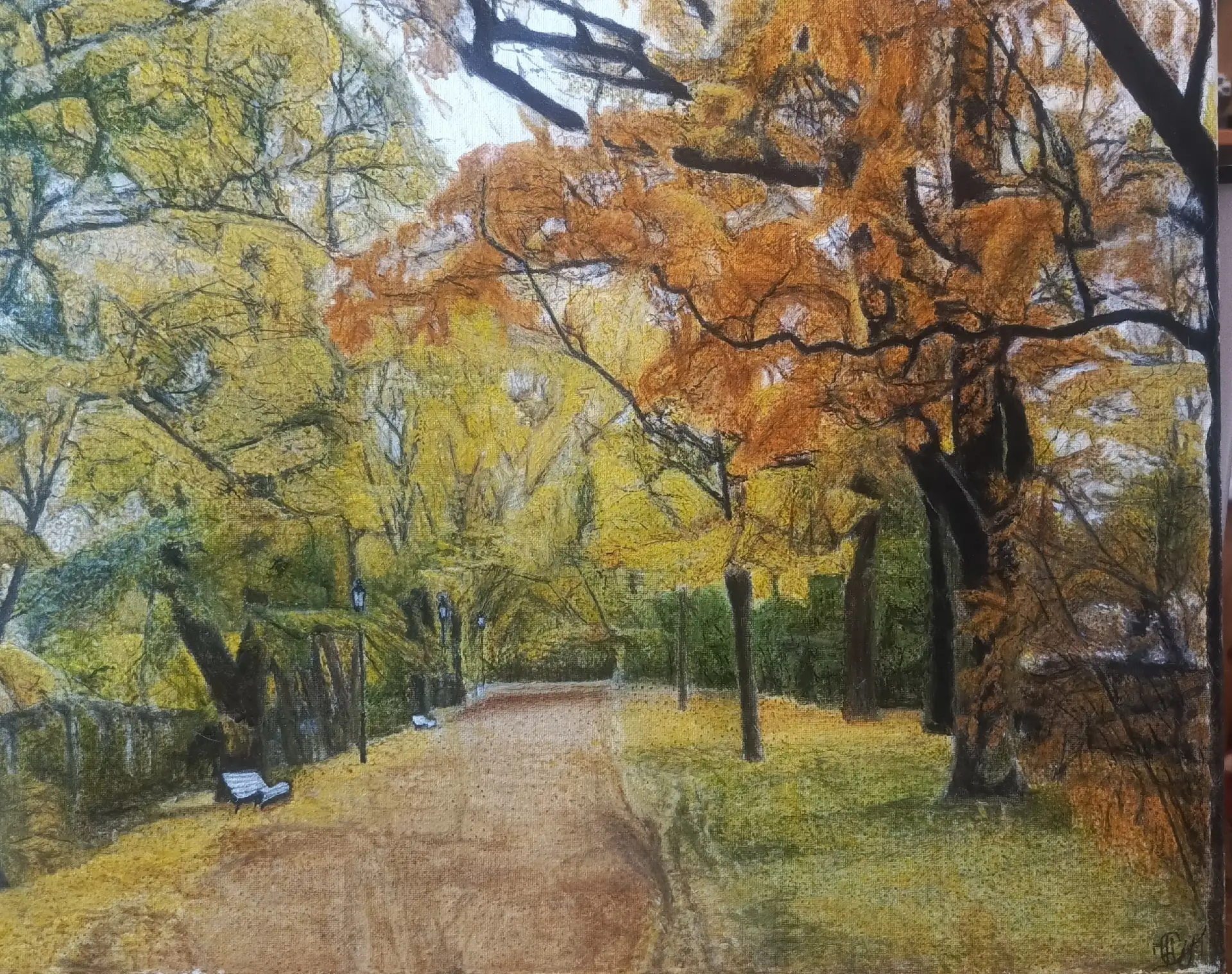 Холст масло 40 ×50. Кронштадт, парк. Осень 2026 г.