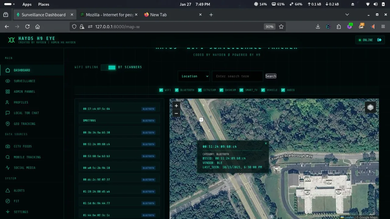 WireTapper — это беспроводной инструмент OSINT, который пассивно обнаруживает и отображ...