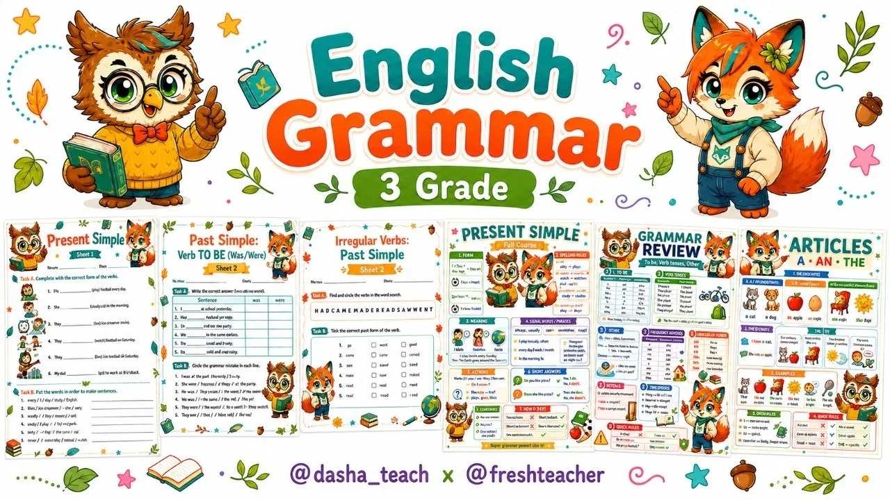 📗 Grade 3 Grammar Worksheets