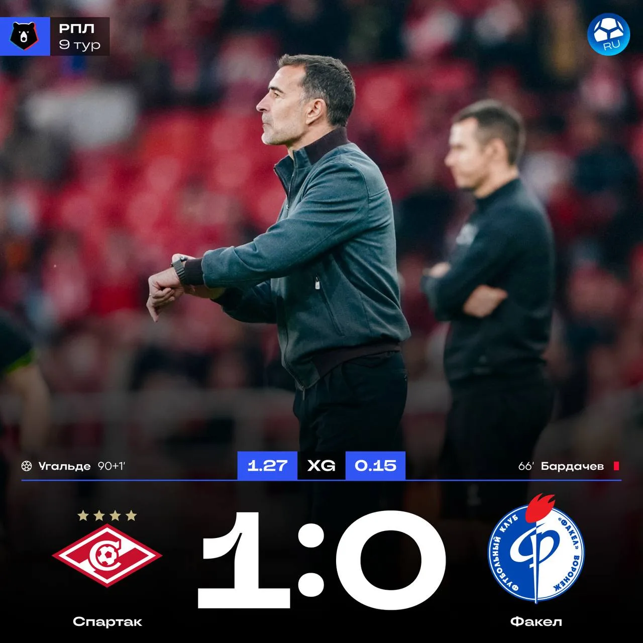⚽️ Угальде принес победу «Спартаку» – забил головой на 91-й минуте