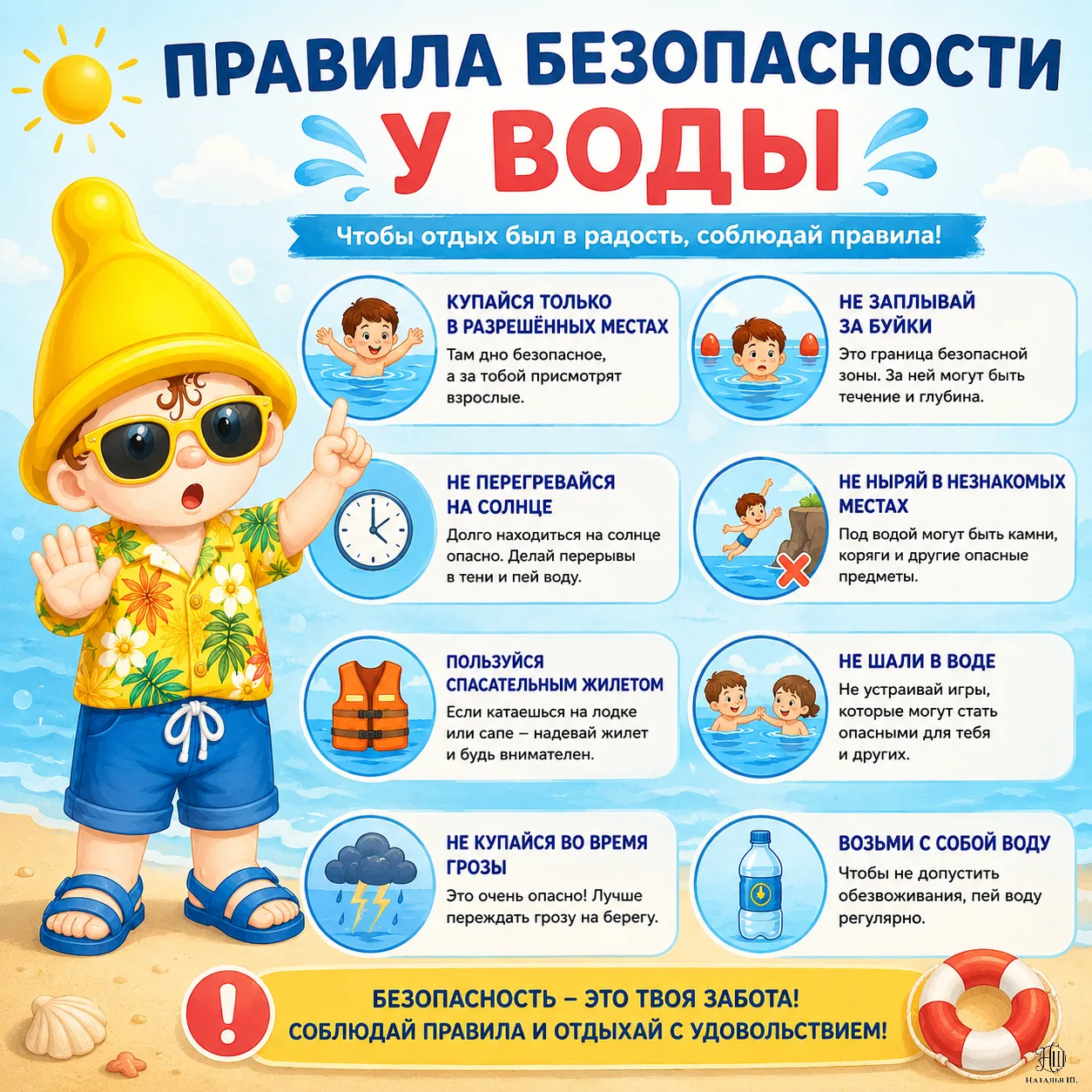 🌊 Лето — время отдыха, а безопасность — главное правило! ☀️