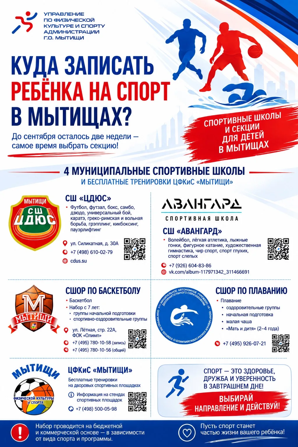 🏃 Куда записать ребёнка на спорт в Мытищах?