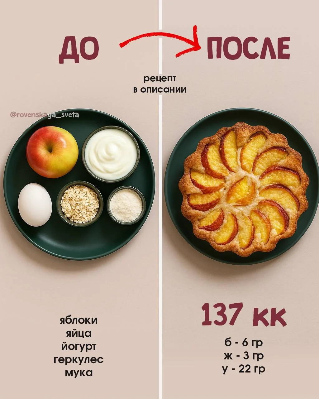 НИЗКОКАЛОРИЙНАЯ ШАРЛОТКА🥮