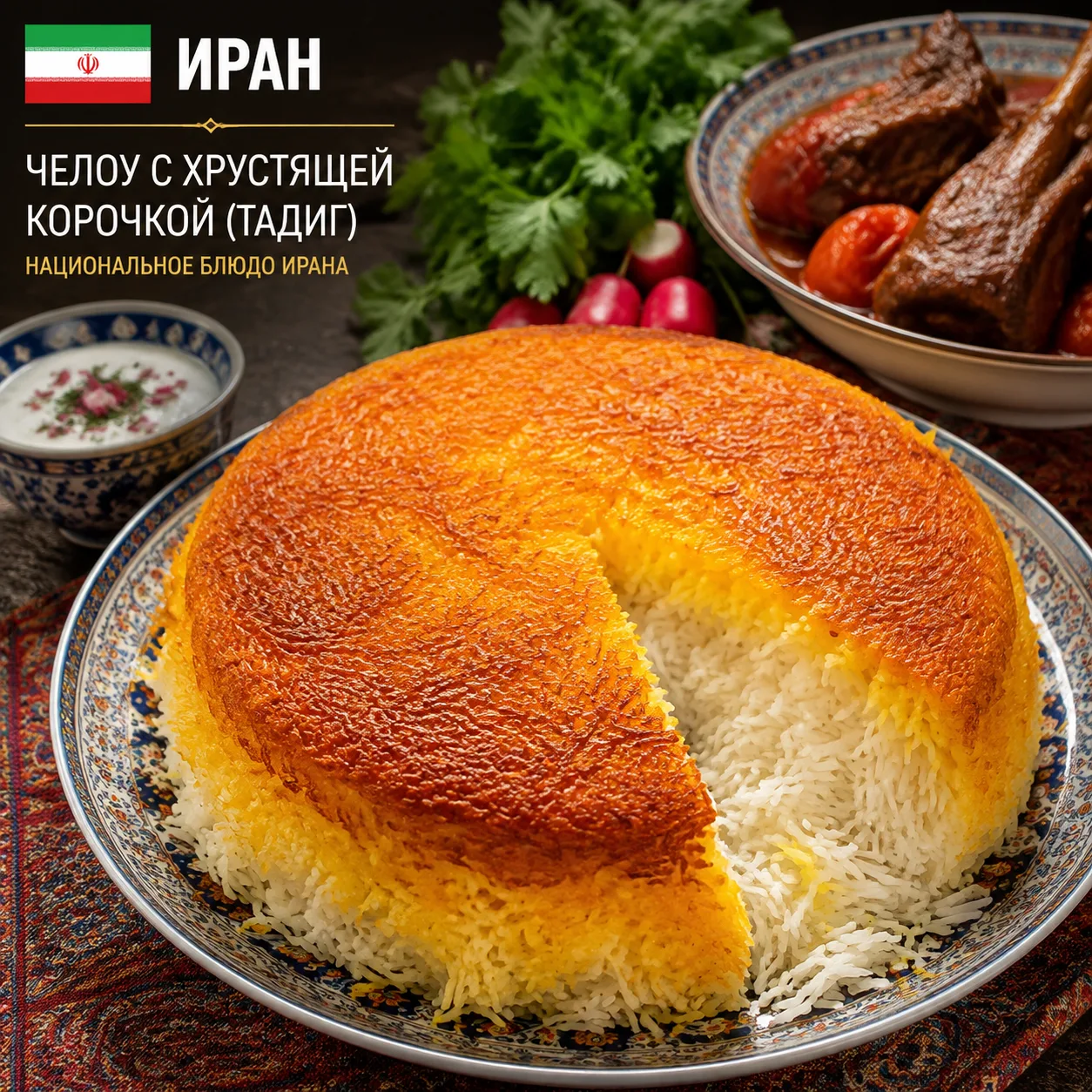 🇮🇷 Иранский Челоу с хрустящей корочкой (Тадиг)