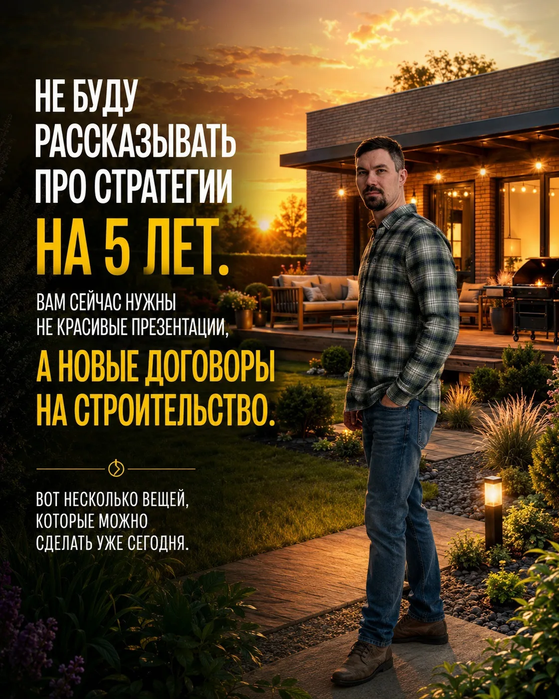 Привет, строители!

Не буду рассказывать про стратегии на 5 лет. Вам сейчас нужны не красивые презен