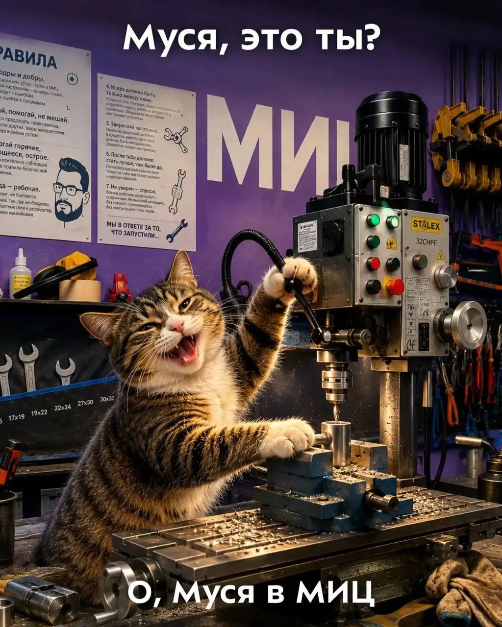 🐱 Муся, это ты?

Мы решили представить популярный мем в контексте Молодежного инженерного центра. Н