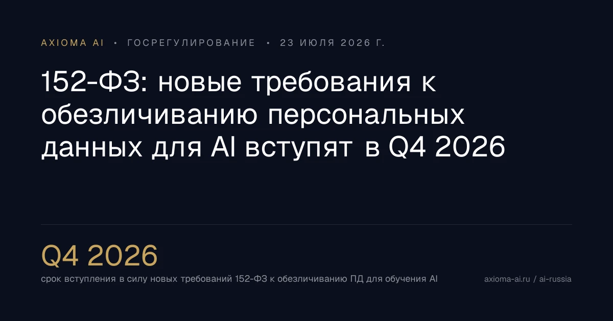 Новые правила для ИИ: обезличивание данных станет обязательным с 2026 года