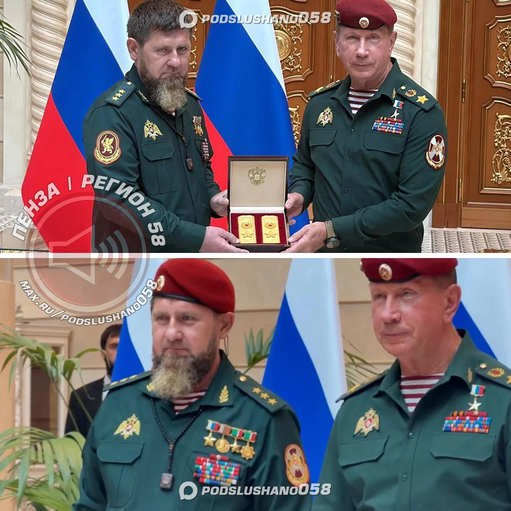 👮‍♂️ Директор Росгвардии Виктор Золотов вручил главе Чечни Рамзану Кадырову погоны ген...