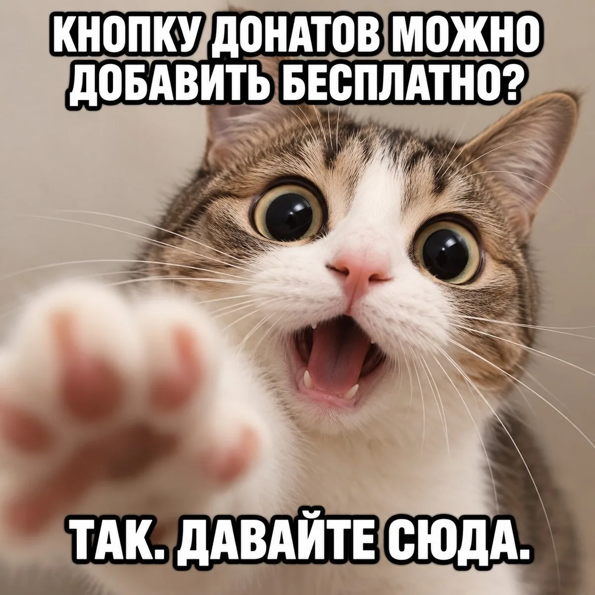 Ого! Кнопка донатов может добавляться сама