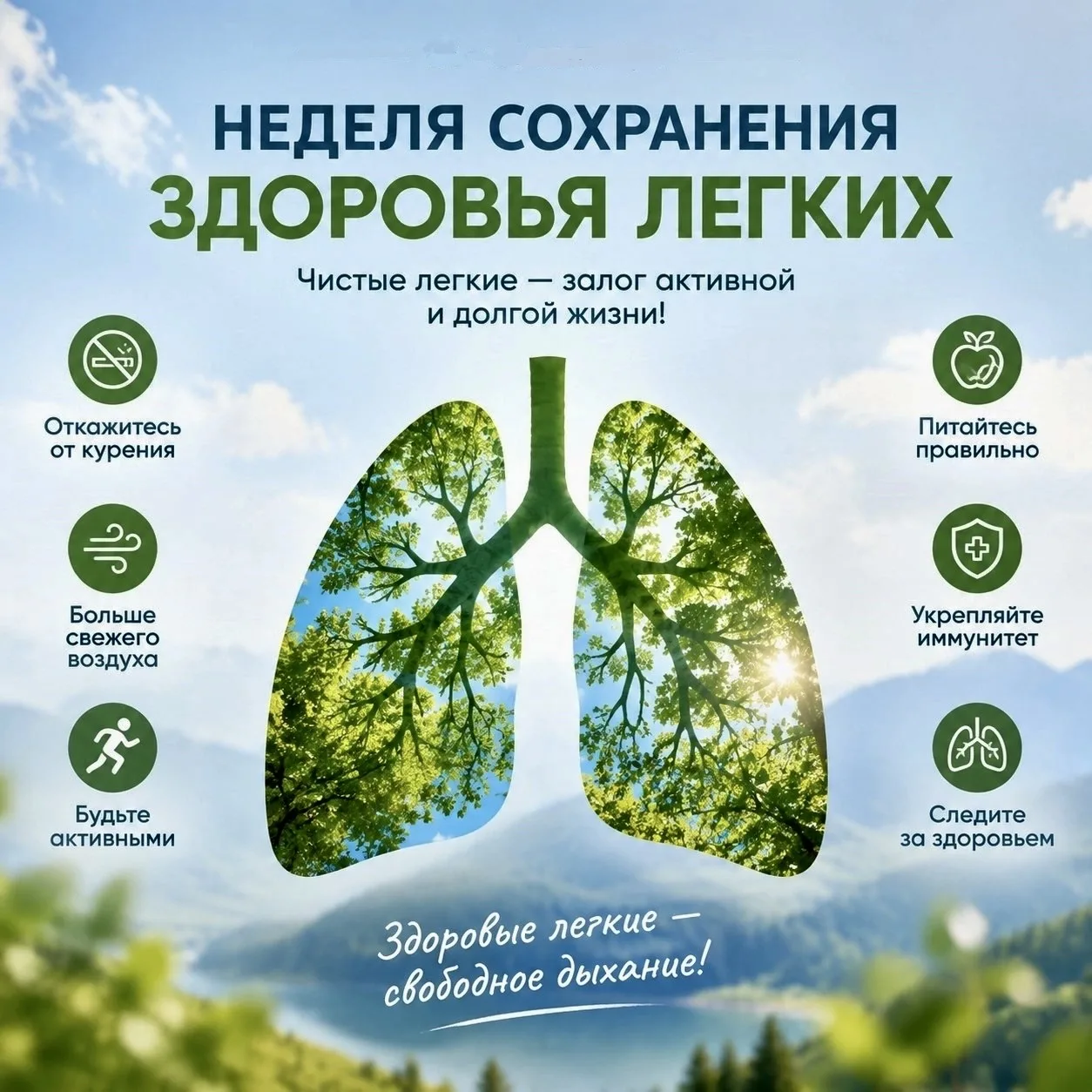 🫁 Дышите полной грудью: Неделя сохранения здоровья легких
