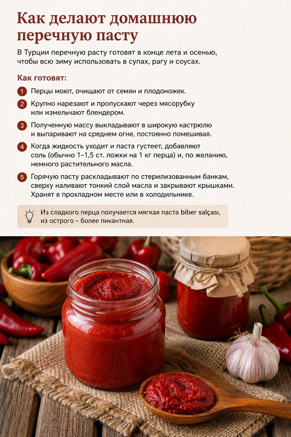 🌶 Как в Турции делают домашнюю перечную пасту