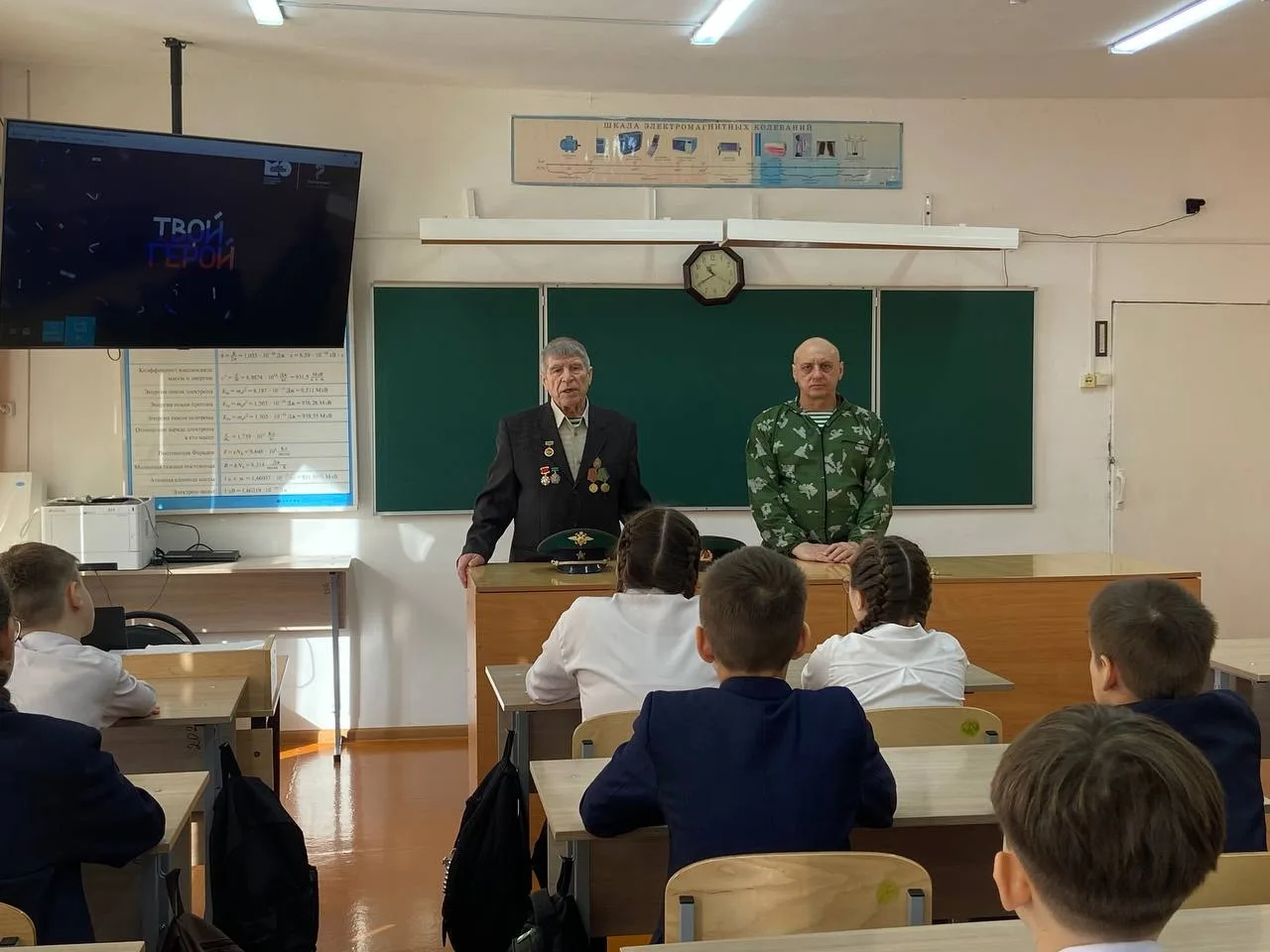 🇷🇺 Крым и Россия: встреча поколений в рамках проекта «Твой Герой» Сегодня для учеников 5-го класса п